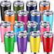 16 Packs Stainless Steel Skinny Tumblers With Lids, 20 Oz Double Wall Vacuum Ins