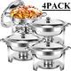 1/2/4/6 Pack Stainless Steel Round Chafing Dish Buffet Set Warming Trays 5.3 Qt