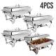 1/4 Pack Full Size Catering Stainless Steel Chafer Chafing Dish Sets 8 Qt Buffet