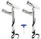 2 Pack Highly Polished Double Angle Adjustable Stainless Steel Rod Holder