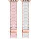 2 Pack Michele Silicone Wrapped Stainless Steel Bands For Apple Watch Pink/fog