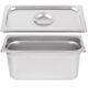 4 Pack 1/3 Size Stainless Steel With Lid Steam Buffet Prep Table Food Pan 6 Deep