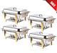 4 Pack Deluxe Full Size 8 Qt Gold Stainless Steel Buffet Chafer Chafing Dish Set