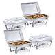 4 Pack 13.7 Qt Stainless Steel Chafer Chafing Dish Sets Bain Marie Food Warmer