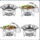 4-pack 5qt Stainless Steel Chafing Dishes With Glass Lids