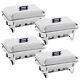 4 Pack 8qt Chafing Dish Food Warmer Stainless Steel Buffet Chafer Withfoldable Leg