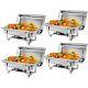 4-pack 9.5 Qt Stainless Steel Chafer Chafing Dish Sets Catering Food Warmer