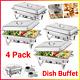 4 Pack 9.5 Qt Stainless Steel Chafer Chafing Dish Sets Catering Food Warmer