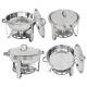 4 Pack Buffet Catering Stainless Steel Chafer Round Chafing Dish 5qt Party Pack