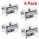 4 Pack Catering Stainless Steel Chafer Chafing Dish Sets 8qt Full Size Buffet