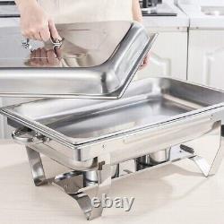 4 Pack Stainless Steel Chafer Chafing Dish Sets Catering Food Warmer 9.5 QT