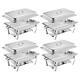 4 Pack Stainless Steel Chafers Dish Set 8 Qt Catering Food Warmer Chafing Dish