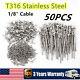 50pack T316 Stainless Steel Wire Railing Tensioner Kit Fit 1/8 Cable Railing