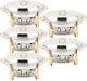5 Pack Deluxe 6 Qt Gold Stainless Steel Oval Chafer Chafing Dish Set Full Size