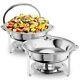 5qt Round Chafing Dish Buffet Set 2 Pack Stainless Steel Chafing Dishes For Buff