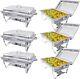 6 Pack 8 Qt Stainless Steel Chafer Chafing Dish Set Catering Food Warmer