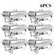 6 Pack 9.5 Qt Catering Stainless Steel Chafer Chafing Dish Sets Full Size Buffet