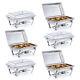 6 Pack Stainless Steel Chafer 13.7qt Chafing Dish Sets Bain Marie Food Warmer