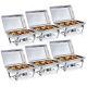 6 Pack Stainless Steel Chafer 9.5qt Chafing Dish Sets Bain Marie Food Warmer