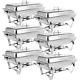 6 Pack Stainless Steel Chafer Chafing Dish Sets 8 Qt Catering Food Warmer