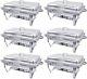 6 Pack Stainless Steel Chafer Chafing Dish Sets Catering Food Warmer 8 Qt