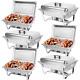 6 Pack Stainless Steel Chafer Chafing Dish Sets Catering Food Warmer 8 Qt 2 Pans