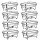 8 Pack 9.5 Qt Stainless Steel Chafer Chafing Dish Sets Catering Food Warmer