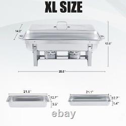 8 Pack Catering Stainless Steel Chafer Chafing Dish Sets 9.5 QT Full Size Buffet