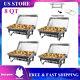 9.5 Qt 4 Pack Catering Stainless Steel Chafer Chafing Dish Sets Full Size Buffet