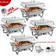 Catering 4 Pack Stainless Steel Chafer Chafing Dish Sets 8 Qt Full Size Buffet