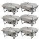 Catering 6 Pack Stainless Steel Chafer Chafing Dish Sets Full Size Buffet 8 Qt