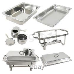 Catering 6 Pack Stainless Steel Chafer Chafing Dish Sets Full Size Buffet 8 Qt