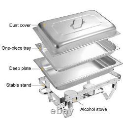 Chafing Dish Buffet Set 8 Pack 9.5QT Stainless Steel Chafer for Catering Lot