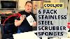 Cooljob 6 Pack Stainless Steel Scrubber Sponges