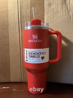 Valentine's Day Stanley 40oz Quencher H2.0 Tumbler Cosmo Pink/Target Red 2 Pack